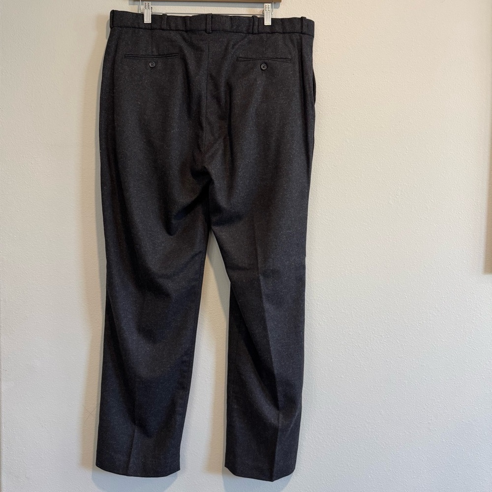 Polo By Ralph Lauren Wool Blend Trousers Dark Gray Flat Front Old Money 38X32 - Picture 2 of 7